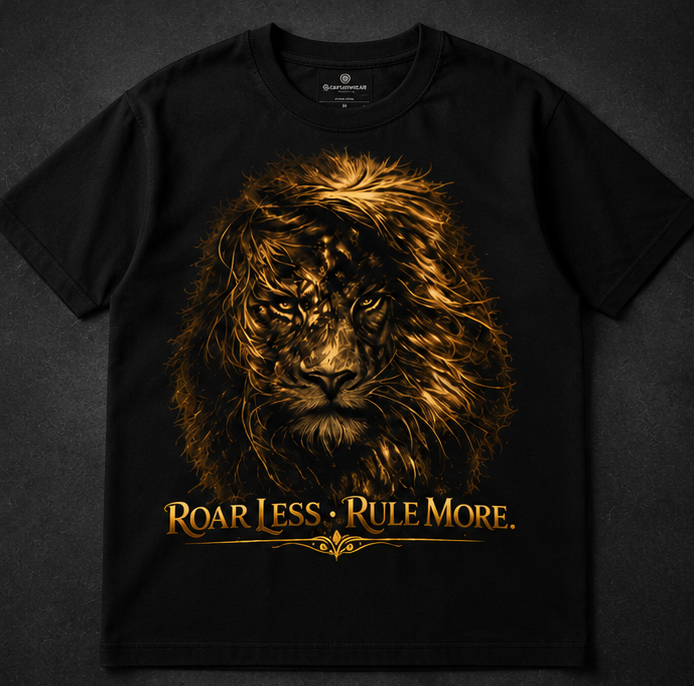 Roar Less Rule More Lion Graphic Unisex Standard Crew T-Shirt