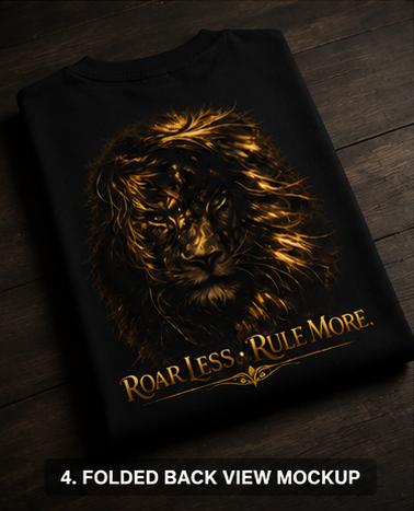 Roar Less, Rule More Lion Graphic Oversized T-Shirt